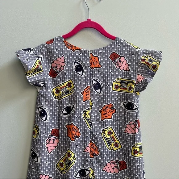Kenzo Multicolor Girls’ Graphic Short Sleeve Dress, Size 8A - Picture 7 of 11